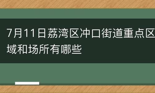 7月11日荔湾区冲口街道重点区域和场所有哪些
