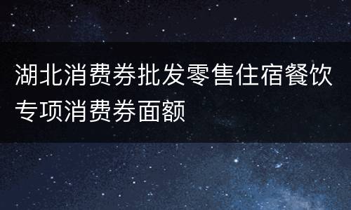 湖北消费券批发零售住宿餐饮专项消费券面额