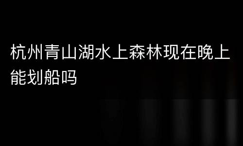 杭州青山湖水上森林现在晚上能划船吗