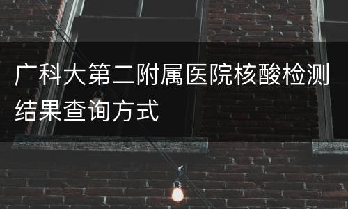 广科大第二附属医院核酸检测结果查询方式