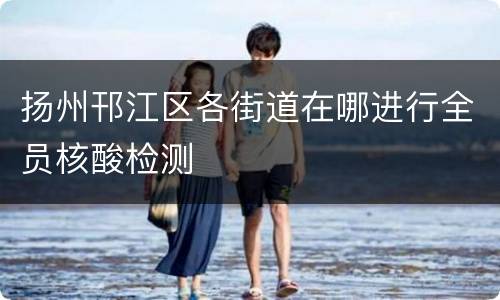 扬州邗江区各街道在哪进行全员核酸检测