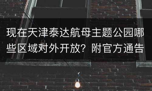 现在天津泰达航母主题公园哪些区域对外开放？附官方通告
