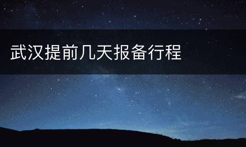 武汉提前几天报备行程