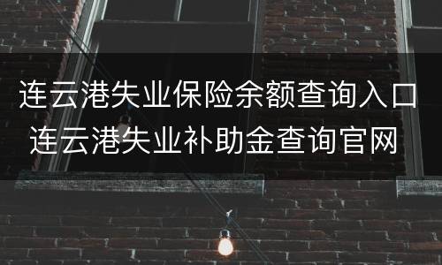 连云港失业保险余额查询入口 连云港失业补助金查询官网