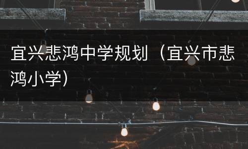 宜兴悲鸿中学规划（宜兴市悲鸿小学）