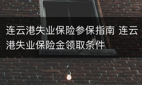 连云港失业保险参保指南 连云港失业保险金领取条件