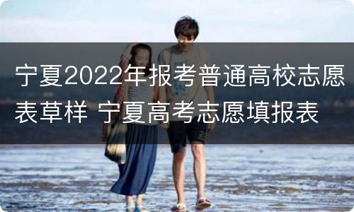 宁夏2022年报考普通高校志愿表草样 宁夏高考志愿填报表