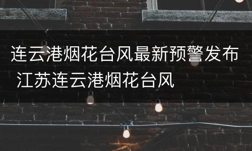 连云港烟花台风最新预警发布 江苏连云港烟花台风