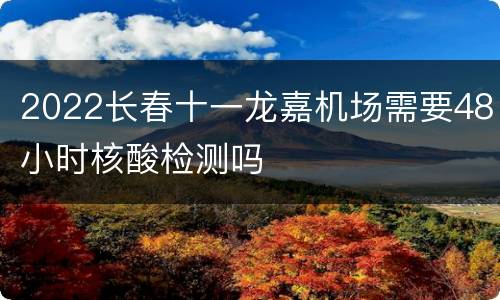 2022长春十一龙嘉机场需要48小时核酸检测吗