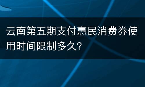 云南第五期支付惠民消费券使用时间限制多久？