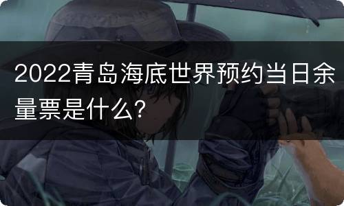 2022青岛海底世界预约当日余量票是什么？