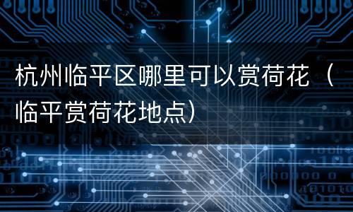 杭州临平区哪里可以赏荷花（临平赏荷花地点）