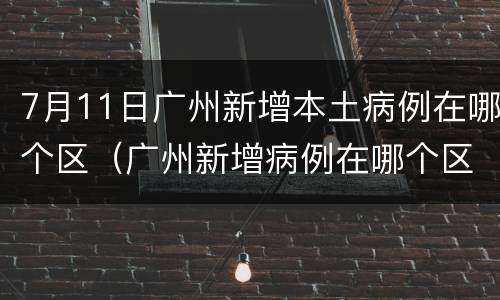 7月11日广州新增本土病例在哪个区（广州新增病例在哪个区 7日）