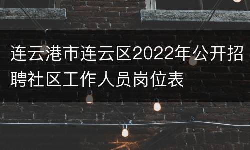 连云港市连云区2022年公开招聘社区工作人员岗位表