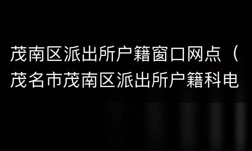 茂南区派出所户籍窗口网点（茂名市茂南区派出所户籍科电话）
