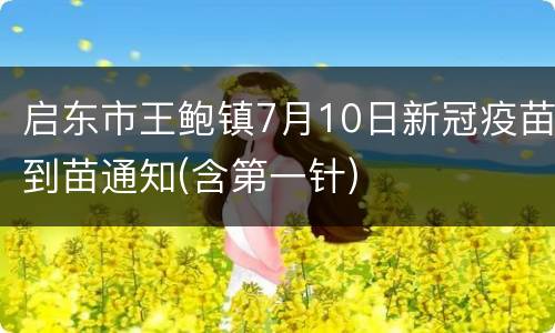 启东市王鲍镇7月10日新冠疫苗到苗通知(含第一针)