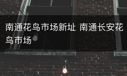 南通花鸟市场新址 南通长安花鸟市场