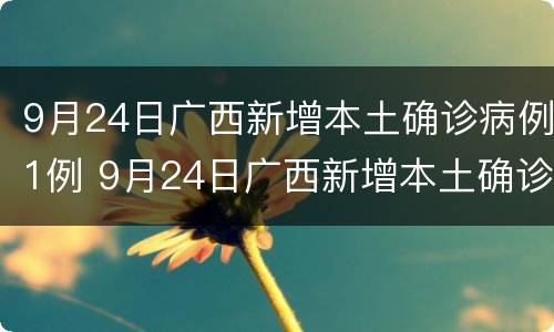 9月24日广西新增本土确诊病例1例 9月24日广西新增本土确诊病例1例