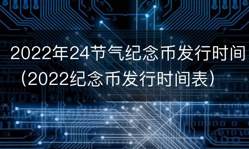 2022年24节气纪念币发行时间（2022纪念币发行时间表）