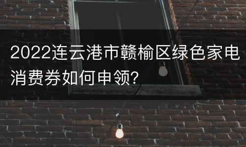 2022连云港市赣榆区绿色家电消费券如何申领？