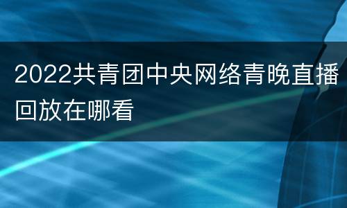 2022共青团中央网络青晚直播回放在哪看