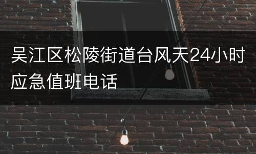 吴江区松陵街道台风天24小时应急值班电话