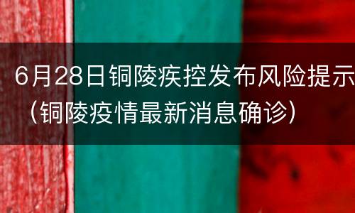 6月28日铜陵疾控发布风险提示（铜陵疫情最新消息确诊）