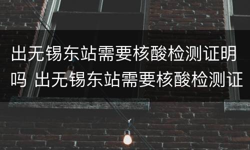 出无锡东站需要核酸检测证明吗 出无锡东站需要核酸检测证明吗最新