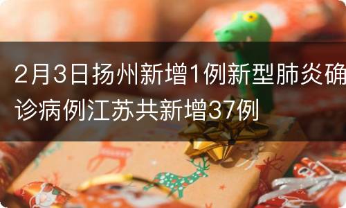 2月3日扬州新增1例新型肺炎确诊病例江苏共新增37例