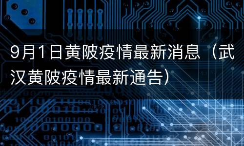 9月1日黄陂疫情最新消息（武汉黄陂疫情最新通告）
