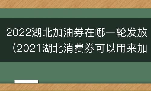 2022湖北加油券在哪一轮发放（2021湖北消费券可以用来加油吗）