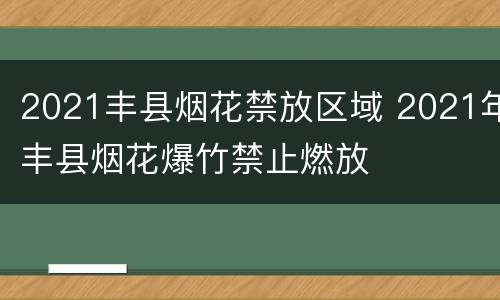 2021丰县烟花禁放区域 2021年丰县烟花爆竹禁止燃放