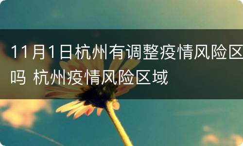 11月1日杭州有调整疫情风险区吗 杭州疫情风险区域