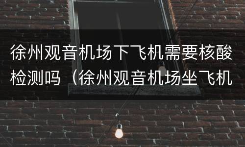徐州观音机场下飞机需要核酸检测吗（徐州观音机场坐飞机流程）