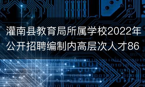 灌南县教育局所属学校2022年公开招聘编制内高层次人才86名