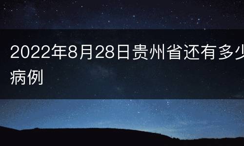 2022年8月28日贵州省还有多少病例