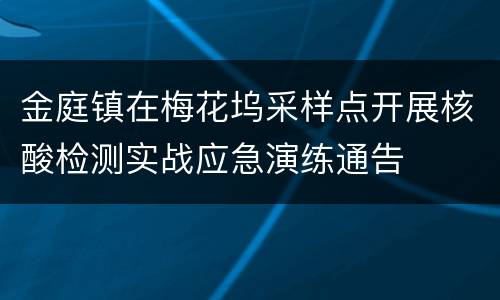 金庭镇在梅花坞采样点开展核酸检测实战应急演练通告