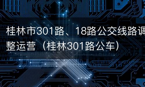 桂林市301路、18路公交线路调整运营（桂林301路公车）