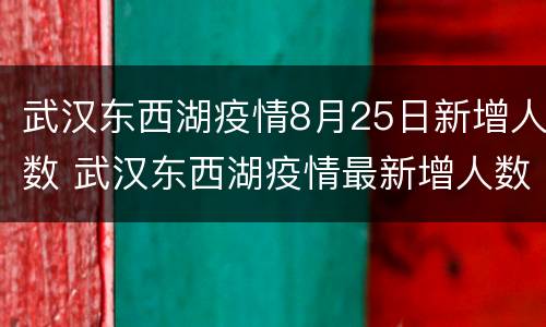 武汉东西湖疫情8月25日新增人数 武汉东西湖疫情最新增人数