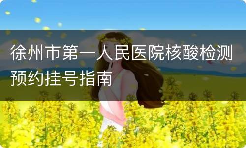 徐州市第一人民医院核酸检测预约挂号指南