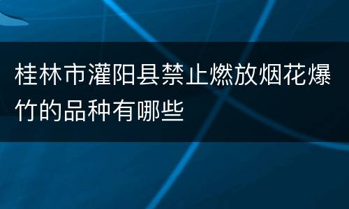 桂林市灌阳县禁止燃放烟花爆竹的品种有哪些
