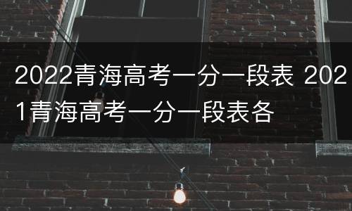 2022青海高考一分一段表 2021青海高考一分一段表各