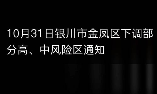 10月31日银川市金凤区下调部分高、中风险区通知