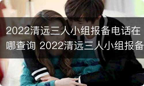 2022清远三人小组报备电话在哪查询 2022清远三人小组报备电话在哪查询结果