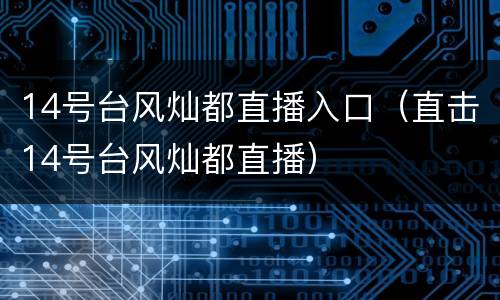 14号台风灿都直播入口（直击14号台风灿都直播）