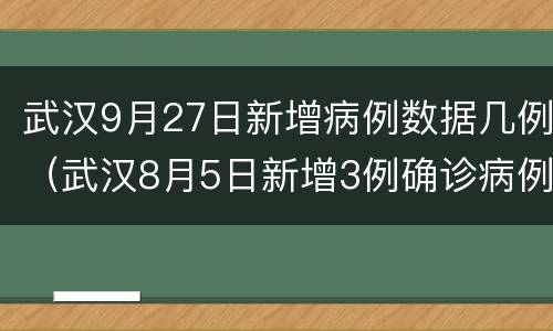 武汉9月27日新增病例数据几例（武汉8月5日新增3例确诊病例）