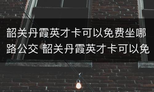 韶关丹霞英才卡可以免费坐哪路公交 韶关丹霞英才卡可以免费坐哪路公交