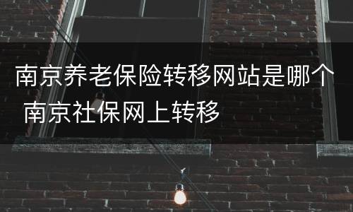 南京养老保险转移网站是哪个 南京社保网上转移