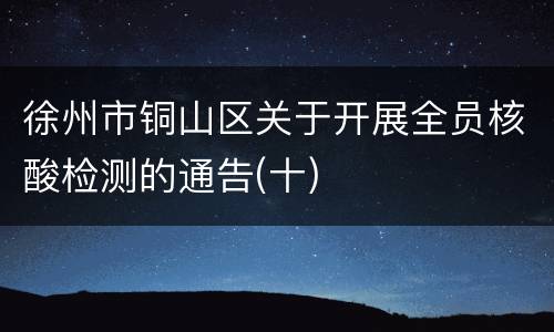 徐州市铜山区关于开展全员核酸检测的通告(十)