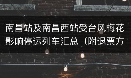 南昌站及南昌西站受台风梅花影响停运列车汇总（附退票方法）
